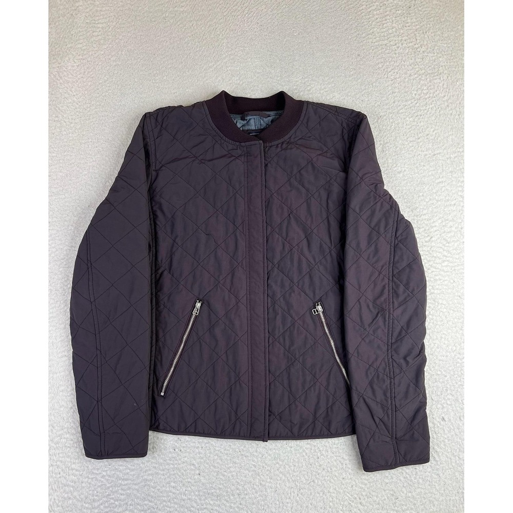 Gap Womens XL Brown Quilted Bomber Jacket Full Zip Insulated Pockets 534052-01